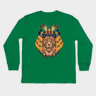 Mecha lion head Kids Long Sleeve T-Shirt